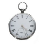 Small Victorian silver fusee lever pocket watch, London 1858, signed Barwise, London, no. 8514,