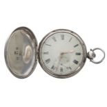 Early 19th century silver fusee lever hunter pocket watch, Chester 1818, the movement signed Rich