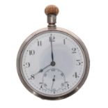 Silver lever pocket watch, Birmingham 1919, 7 jewel movement signed D.F&C., with compensated balance