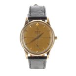 Omega Genéve 9ct gentleman's wristwatch, serial no. 16627xxx, Birmingham 1958, champagne dial with