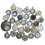 Quantity of Smiths and Ingersoll chrome cased pocket watches for repair, cases and parts