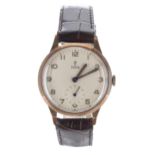 Tudor 9ct gentleman's wristwatch, Edinburgh 1957, the signed dial with applied Arabic numerals,