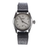 Rolex Oyster mid-size stainless steel wristwatch, case no. 758xx, circa 1940s, circular silvered