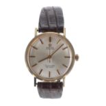 Omega Seamaster De Ville automatic 14k gold filled gentleman's wristwatch, circular silvered dial