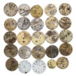 Quantity of pocket watch movements for repair or spares