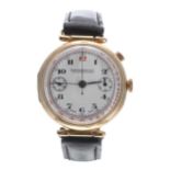 Eberhard & Co. 'Chaux-De-Fonds' 18k 'red 12' single push button chronograph gentleman's