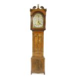 Mahogany eight day longcase clock, the 13" brass arched dial signed Thos Moss, Frodsham to the