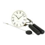 Good English hook and spike pantry wall clock striking on a bell, the 9" cream dial signed