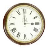 Interesting mahogany single fusee 17" wall dial clock inscribed with The Royal Cypher   (pendulum)*