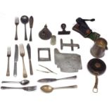 Small quantity of 'GWR' silver plated and other metalware including a milk jug, wrythen fluted oil