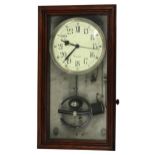 Vaucanson electric wall clock, the 6" white dial with centre seconds signed Roanne, mounted upon a
