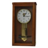 ATO half second electric master wall clock, ser. no. 111178, the 5.5" silvered dial with