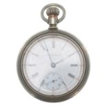 London, Midland and Scottish Railway (L.M.S.) Elgin nickel cased lever pocket watch, circa 1904,