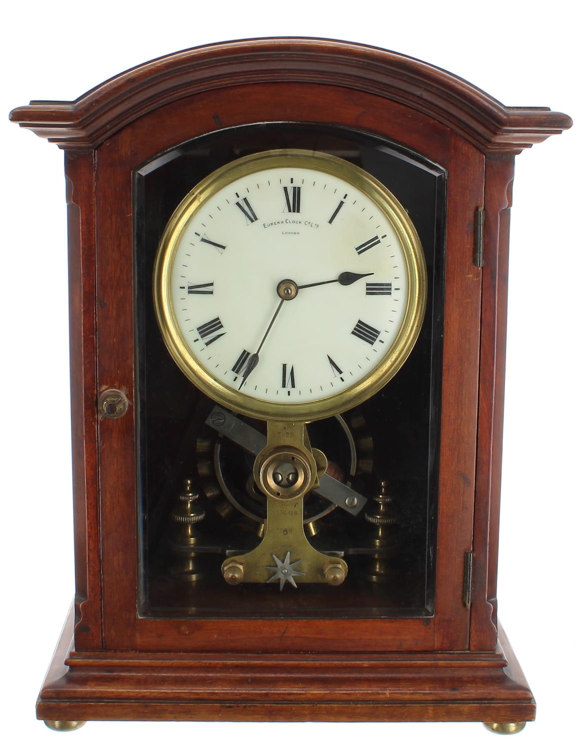 Good Eureka electric mantel clock, the 4.5" cream dial signed Eureka Clock Co Ltd, London over the