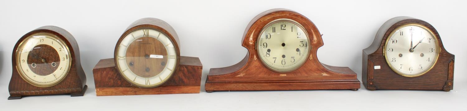 Seven various wooden cased mantel clocks; also six various empty wooden mantel clock cases (13) - Image 2 of 3