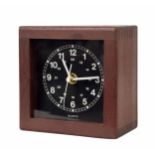 Ministry of Defence electronic quartz chronometer,  the black 24 hour dial within a mahogany