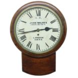 Southern Eastern Railway oak single fusee 12" drop dial  wall clock signed John Walker, 1. South