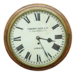 Mahogany single fusee 12" wall dial clock signed Camerer. Cuss & Co. 56, New Oxford St., London,