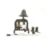 Good two train turret clock movement, signed J.F. Weule, Bockenem 1909 in gilt raised lettering to