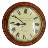 Mahogany single fusee 12" wall dial clock signed Camerer Cuss & Co, 186 Ugsbridge Road, London W.