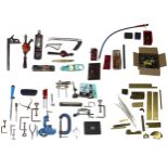 Large quantity of clock making and general tools including a cased micrometre, planes, clamps, drill