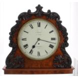 Mahogany single fusee bank clock and original bracket, the 10" white dial signed F. Dent, 61,