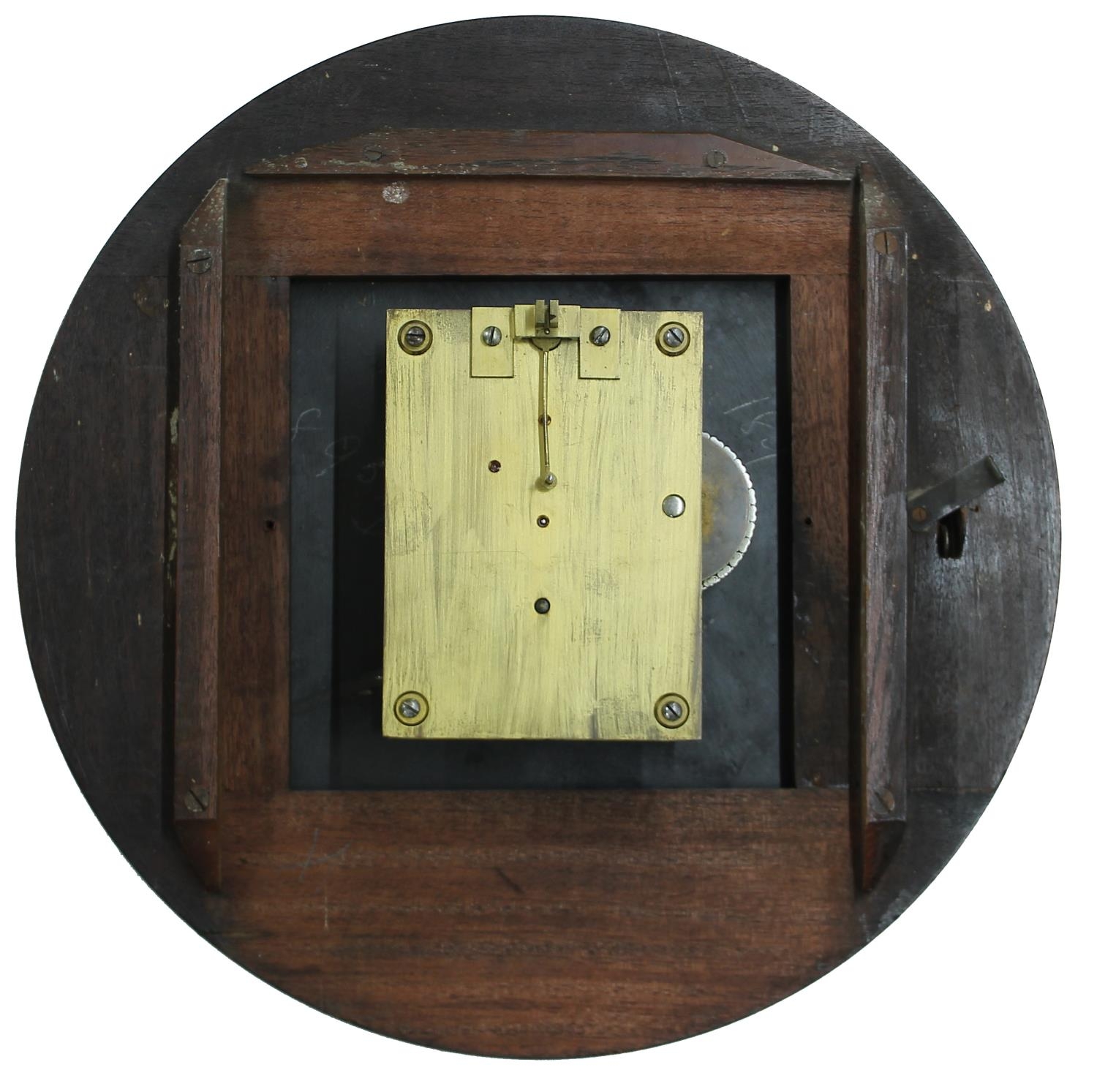 Great Western Railway (G.W.R) mahogany 12" drop dial wall clock, within a turned surround, inscribed - Image 4 of 8