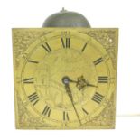English thirty hour wall clock, the 9.75" square dial signed Wm Bassett, Mayfield to the centre