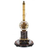 French contemporary ormolu and coloured marble swinging pendulum clock, the 4? white chapter ring