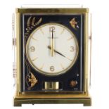 Jaeger Le Coultre Marina model Atmos clock, the 4.25" white dial within a relief glazed panelled