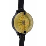 German fighter pilots compass watch, with 1.75" plastic dial and ref no. AK 39, FL 23235-1 verso,