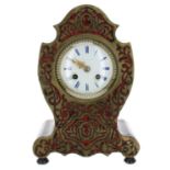 French Boulle and ebonised two train mantel clock, the movement back plate signed Laine, Paris, with