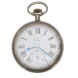 Great Western Railway (G.W.R.) Limit No.2 nickel cased lever pocket watch, signed movement with