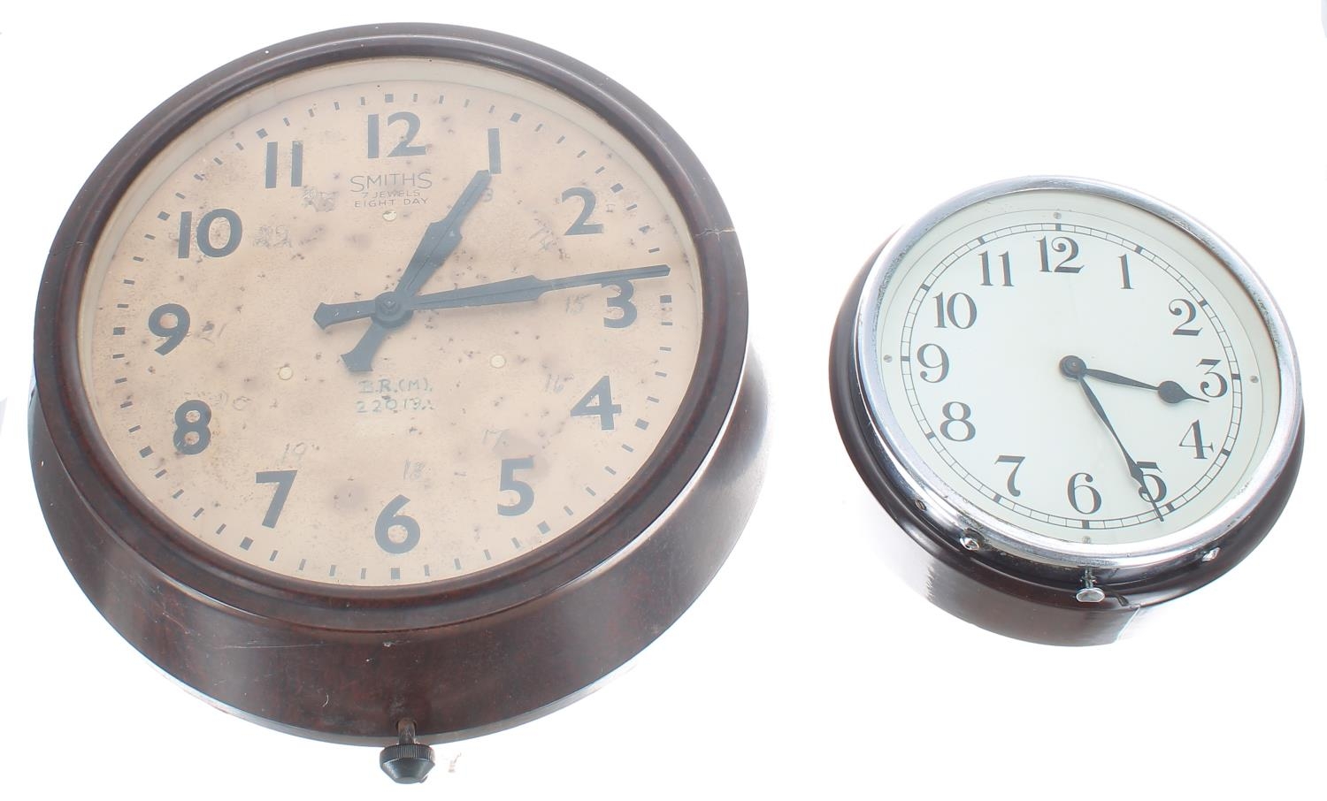 Great Western Railway (G.W.R) 6" wall dial clock within a chrome surround and hinged Bakelite
