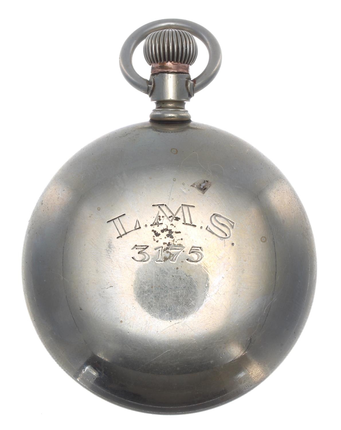 London, Midland and Scottish Railway (L.M.S.) Elgin nickel cased lever pocket watch, circa 1904, - Image 4 of 5