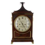 English rosewood double fusee bracket clock, the movement back plate singed Thwaites & Reed,