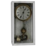 Electrique Brillie wall clock, the 5.75" silvered dial with centre seconds, within a painted