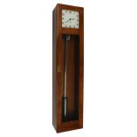Gents C7 one second master clock, the 7.25" square dial within an Agba wooden case, ser. no. 8165 (