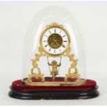 French skeleton mantel clock timepiece, the movement back plate stamped Echappement Brevete, no.