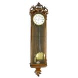 Fine Viennese Grand Sonnerie single weight regulator wall clock, the 6.25" white chapter ring