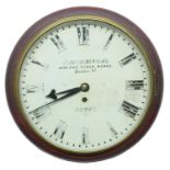 London, Midland and Scottish Railway (L.M.S) mahogany single fusee 12" wall dial clock signed John