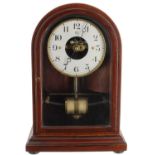 Bulle Patent electric mantel clock, the 4.5" silvered chapter ring enclosing an open centre, ser.
