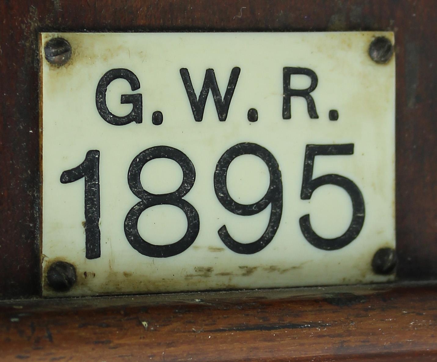 Great Western Railway (G.W.R) mahogany 12" drop dial wall clock, within a turned surround, inscribed - Image 6 of 8