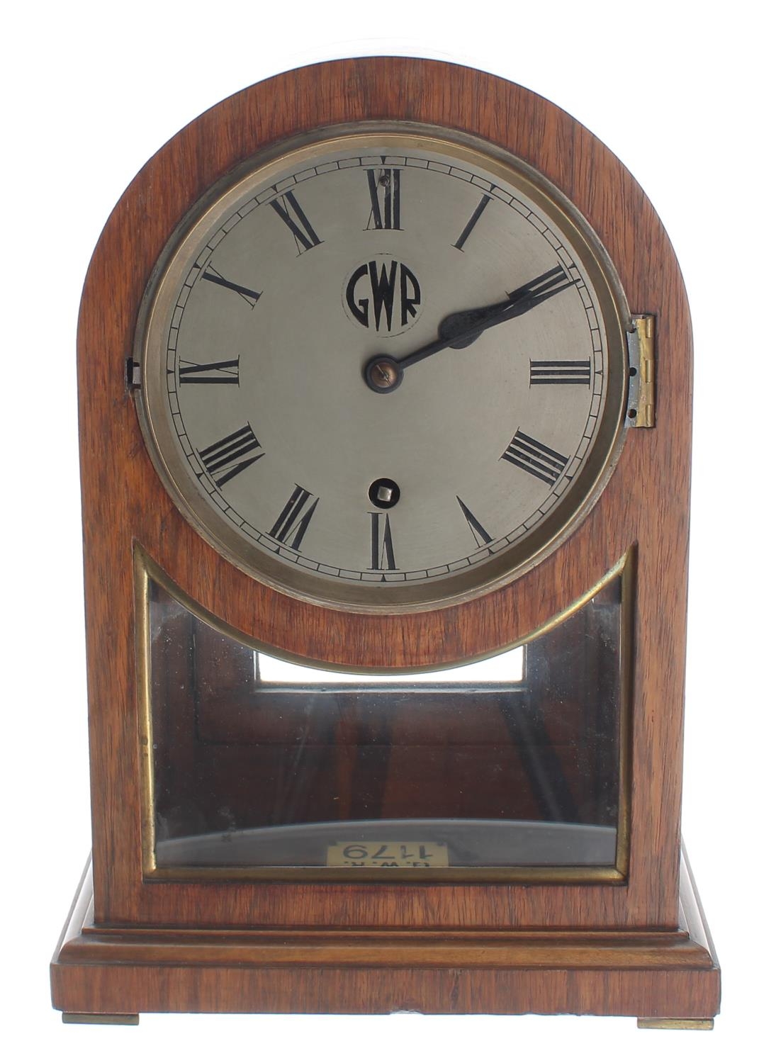 Great Western Railway (G.W.R) rosewood single train mantel clock with Lenz Kirch movement stamped