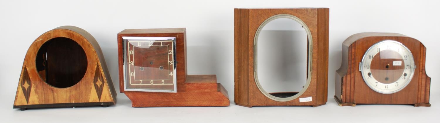 Seven various wooden cased mantel clocks; also six various empty wooden mantel clock cases (13) - Image 3 of 3