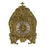 German telleruhr verge mantel clock timepiece with cowtail pendulum, the 4.5" silvered chapter