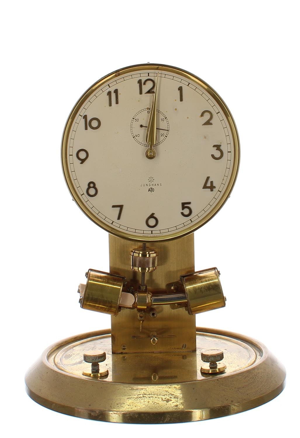 Junghans ATO electric mantel clock, the 4.75" cream dial with subsidiary seconds dial, under a glass - Image 2 of 3