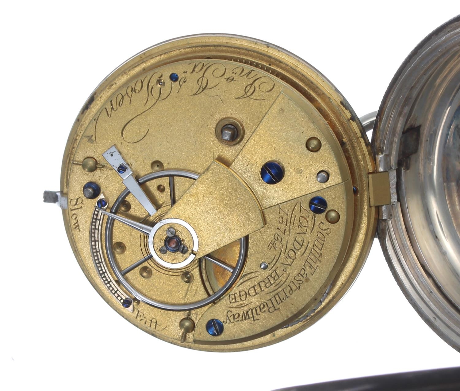 Victorian silver fusee lever pocket watch of Railway Interest, London 1870, the movement signed - Image 3 of 3