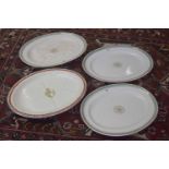 Minton meat carving plate, 21" x 17"; together with two matching graduated meat plates, each