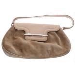 Cartier suede leather lady's handbag, 13" wide, 8" high